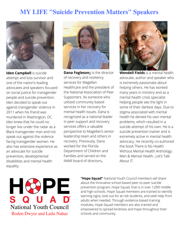 Stay Home For MY LIFE September 23, 2021 event bios